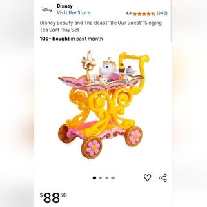 Disney Beauty and the Beast Singing Tea Cart - Pink and Yellow Still In Box